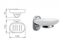 Держатель+мыльница стеклянная F1902